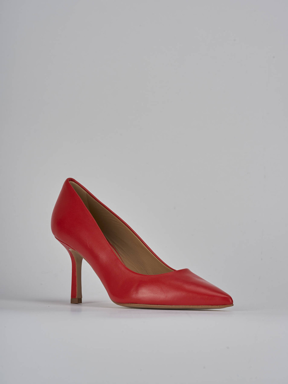 Décolleté e slingback tacco 7cm pelle rosso