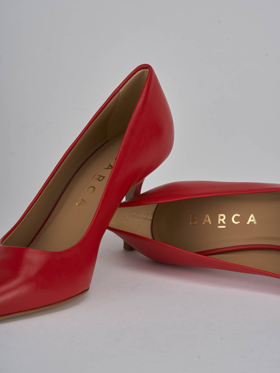 Décolleté e slingback tacco 7cm pelle rosso