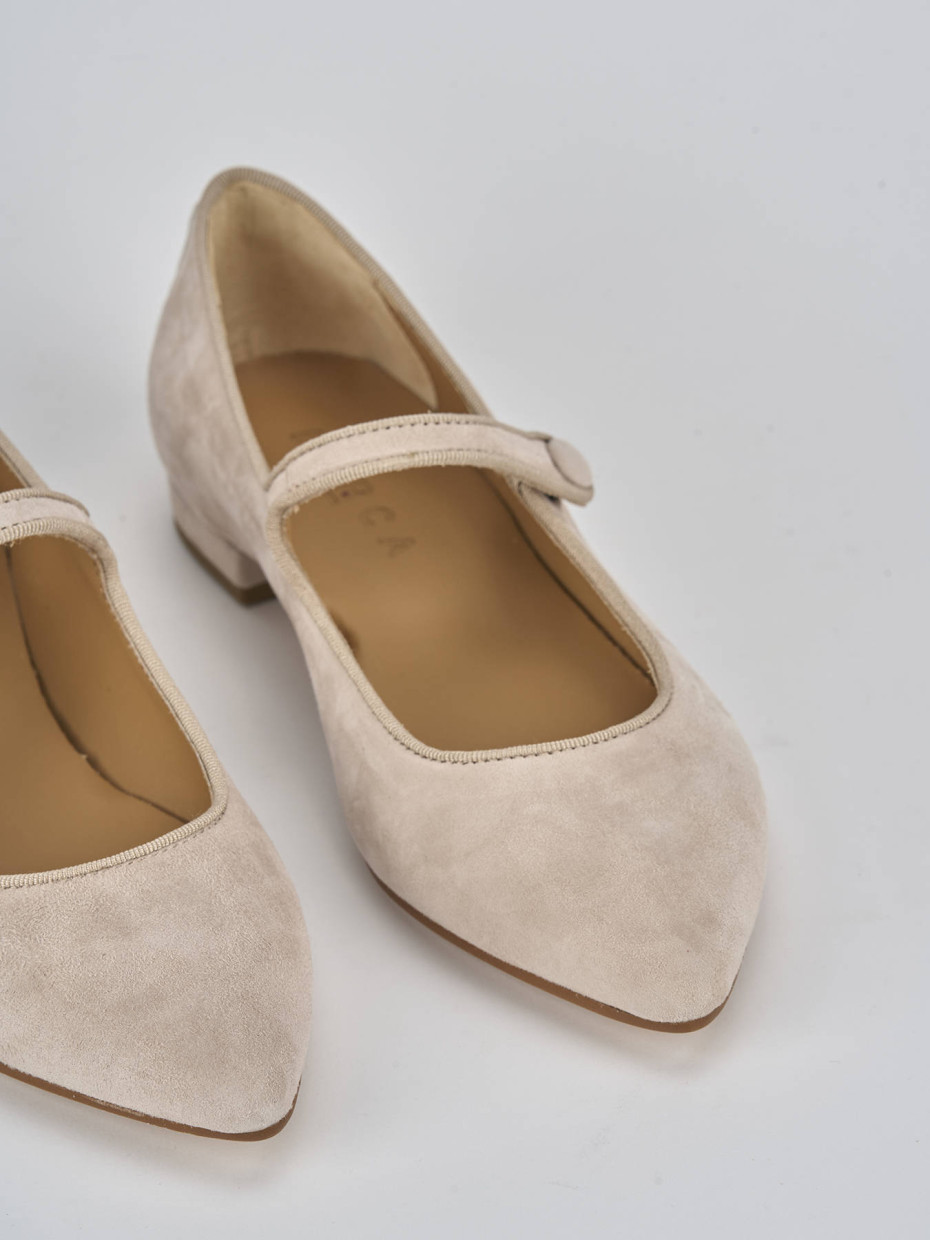 Ballerine tacco 1cm camoscio rosa Barca Stores