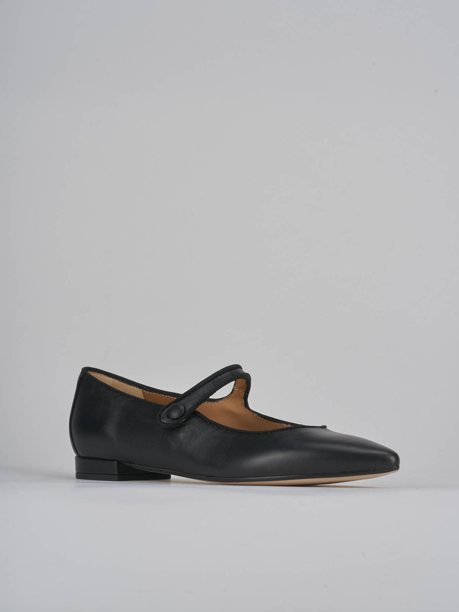 Ballerine tacco 1cm pelle nero