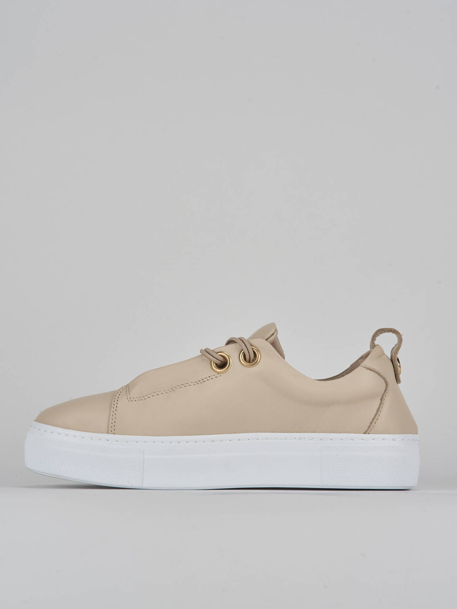 Sneakers pelle beige