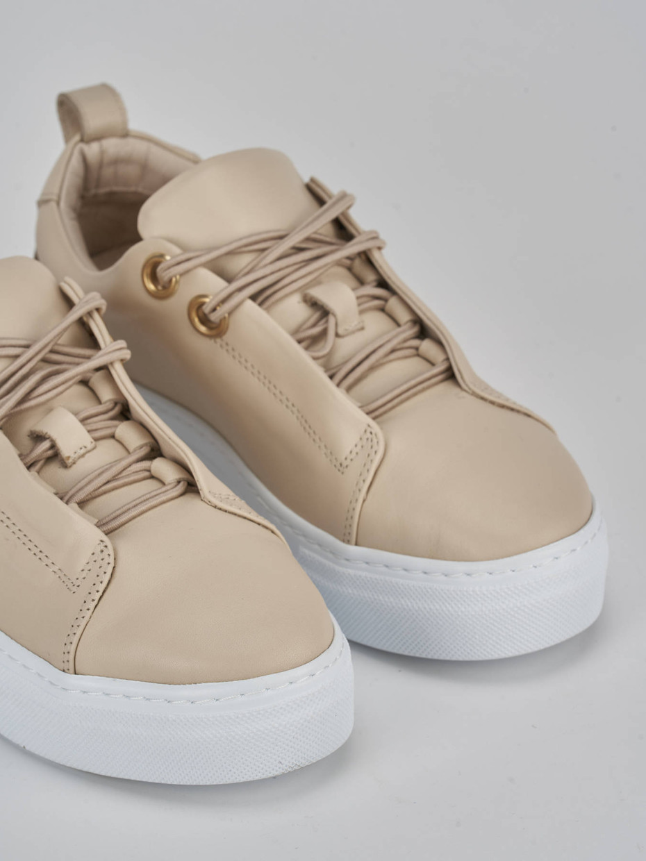 Sneakers pelle beige