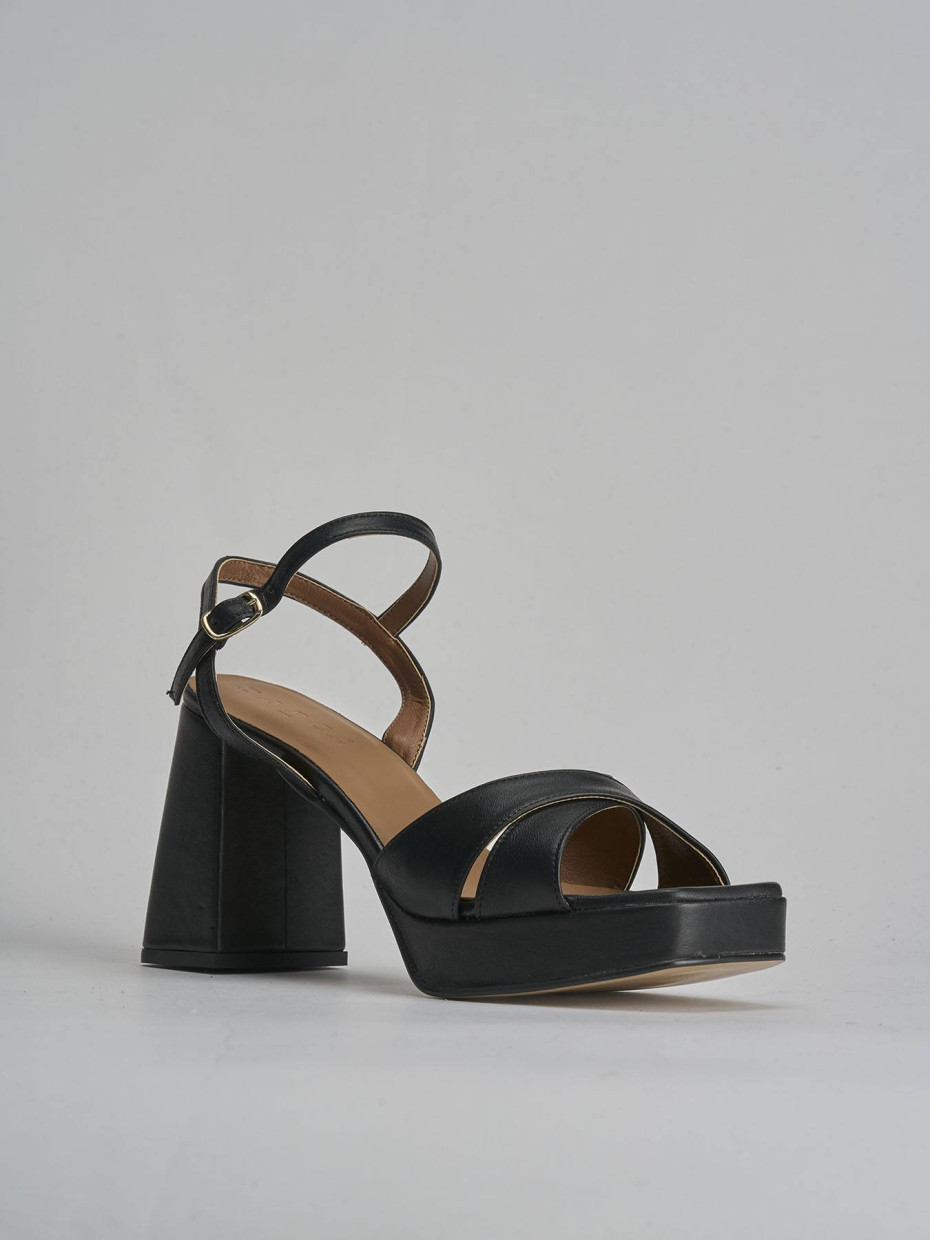 Sandalo tacco 8 cm nero pelle