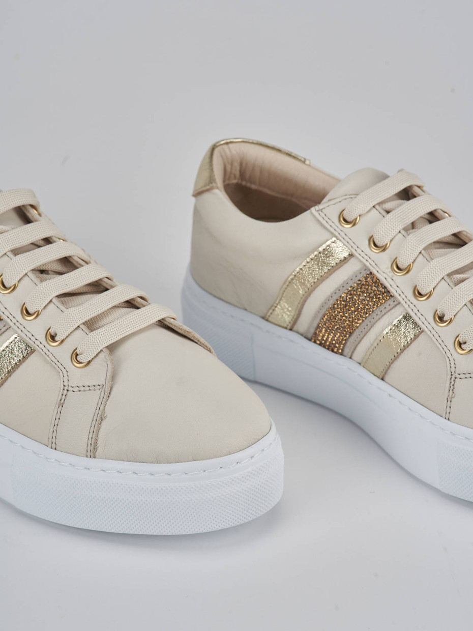 Sneakers pelle beige