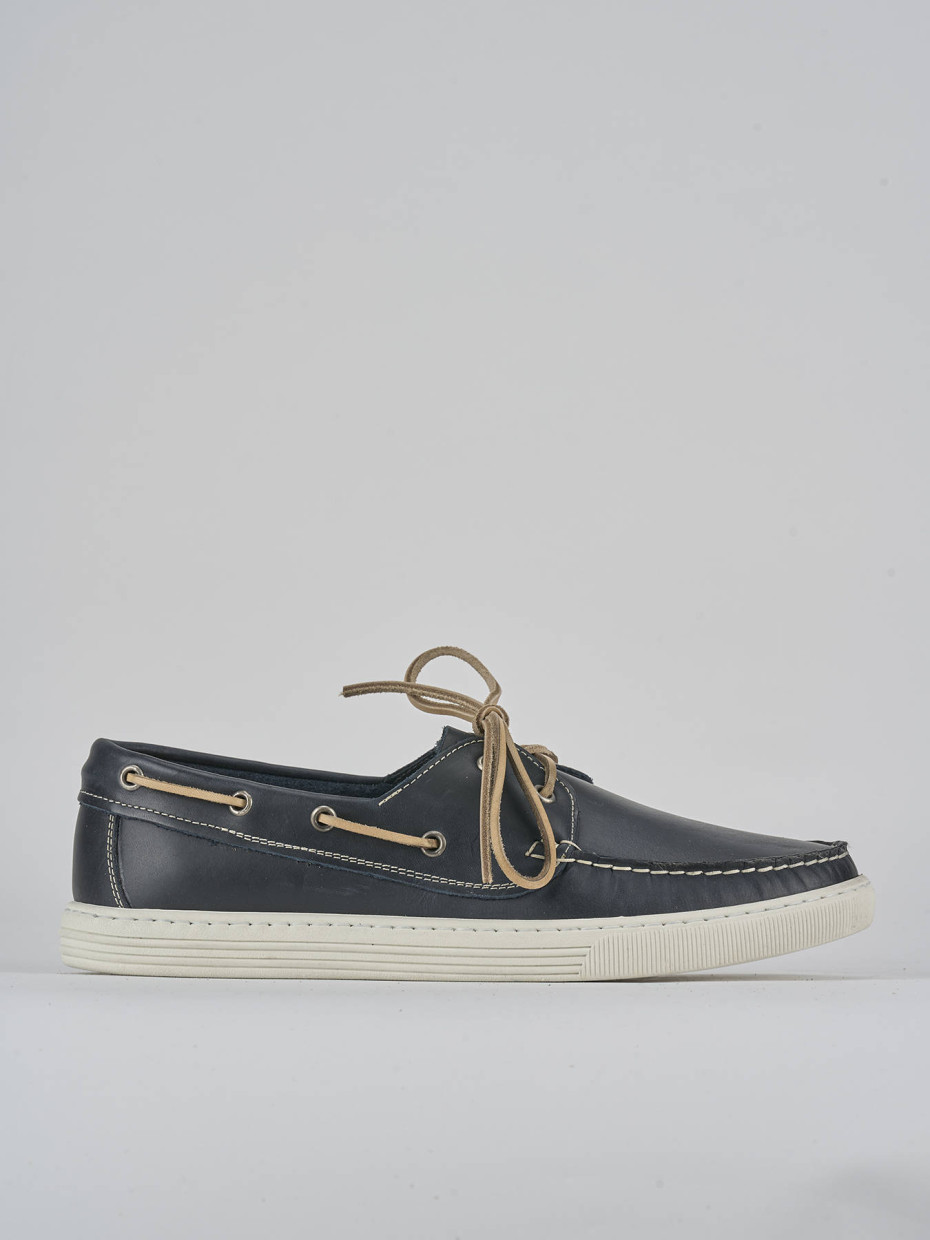 Stringate pelle blu