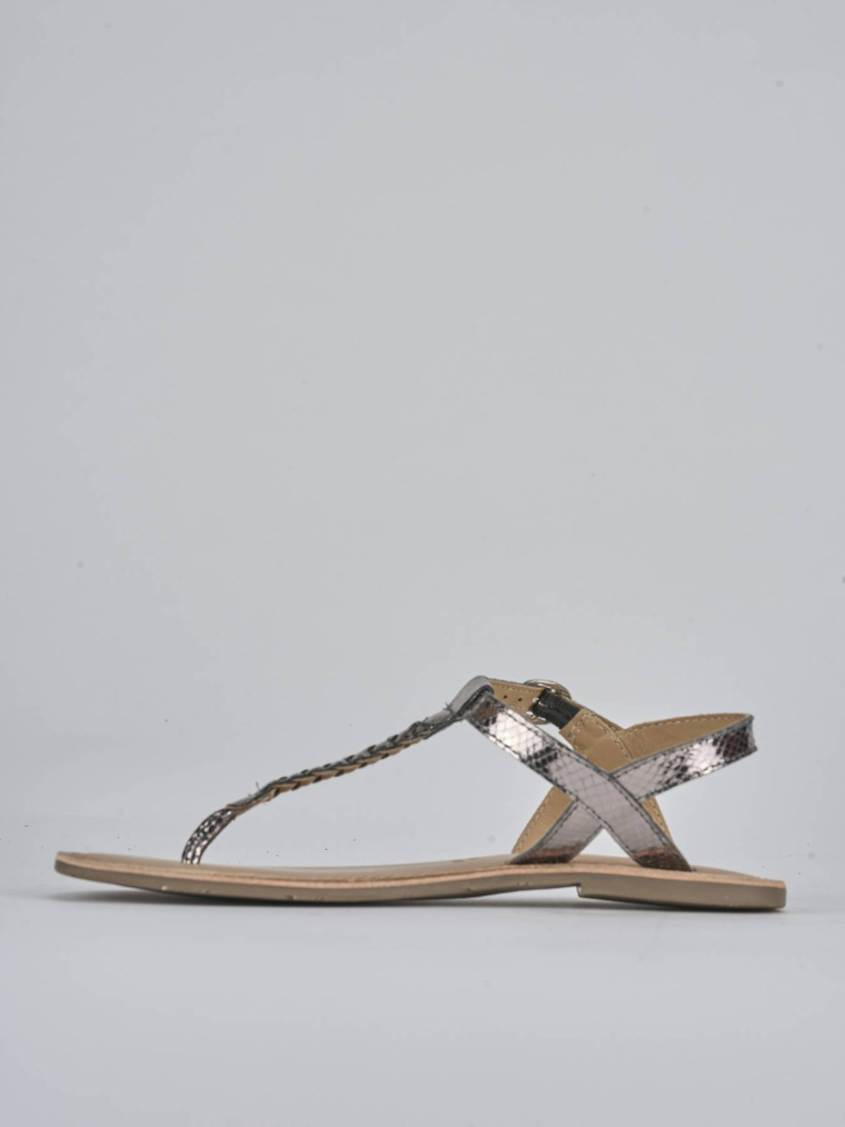 Sandali tacco 1cm pelle argento