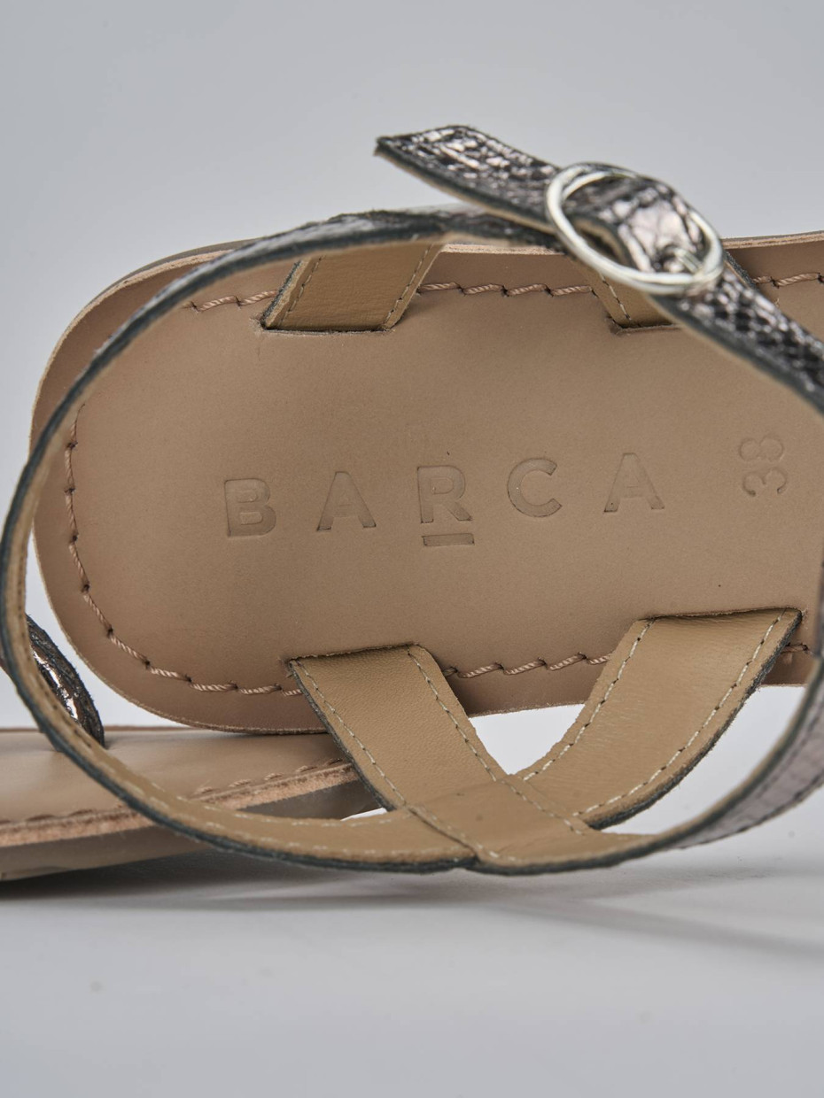 Sandali tacco 1cm pelle argento