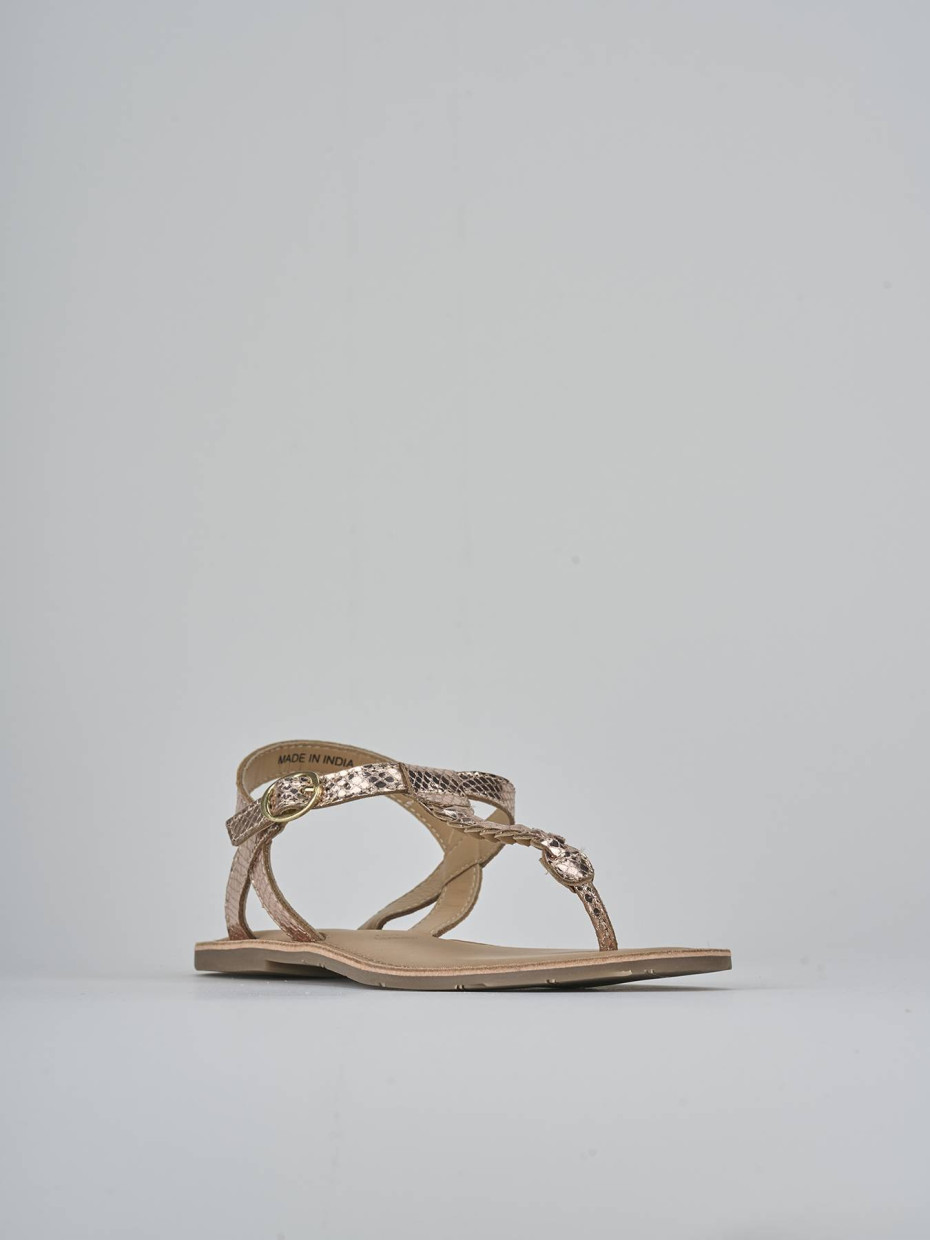 Sandali tacco 1cm pelle oro
