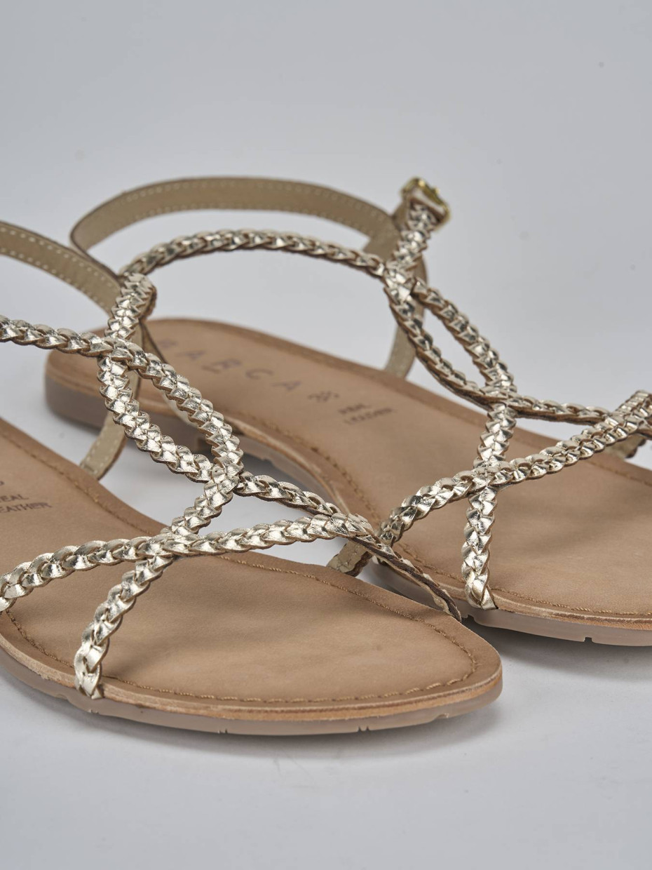 Sandali tacco 1cm pelle oro