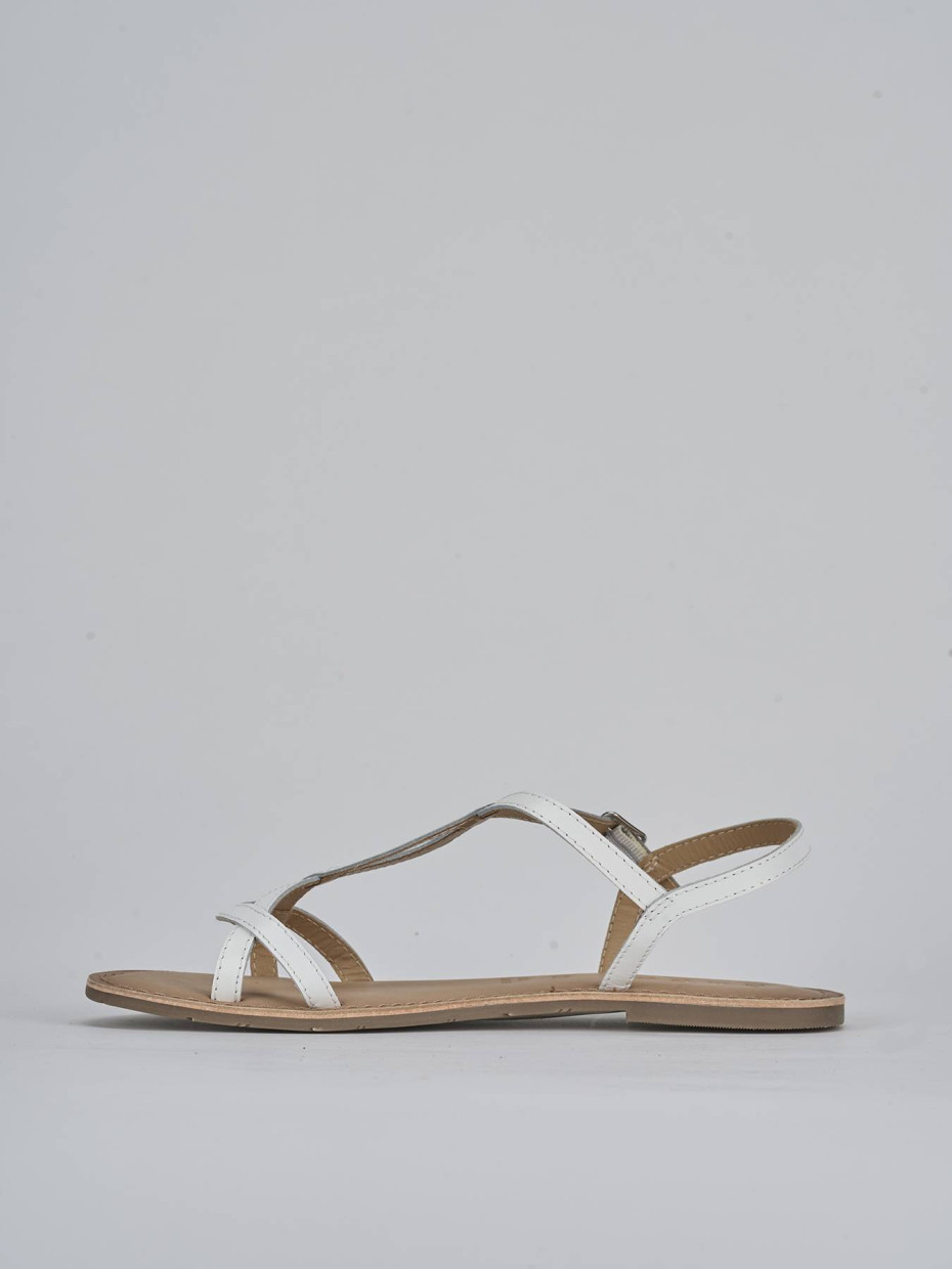 Sandali tacco 1cm pelle bianco