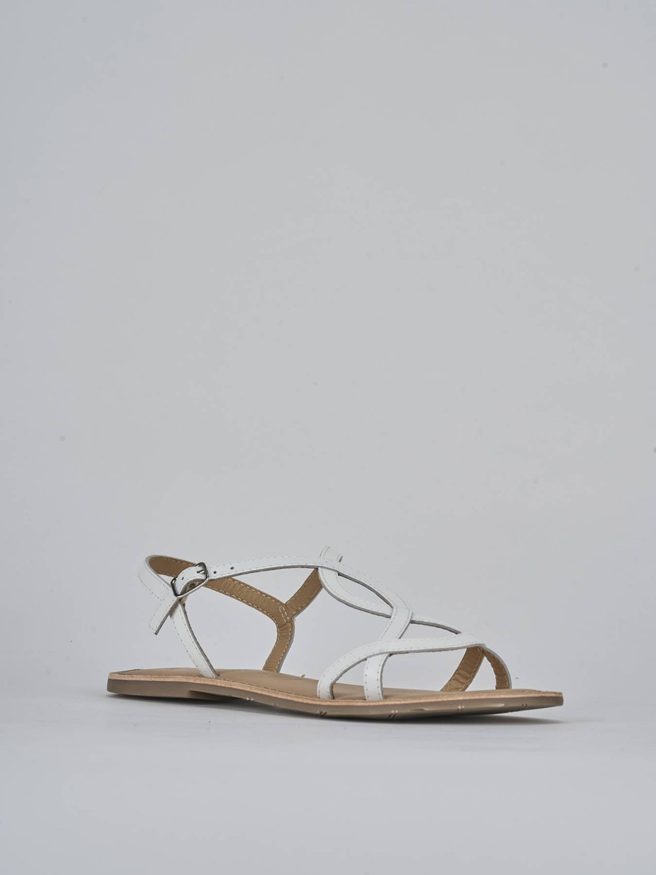Sandali tacco 1cm pelle bianco