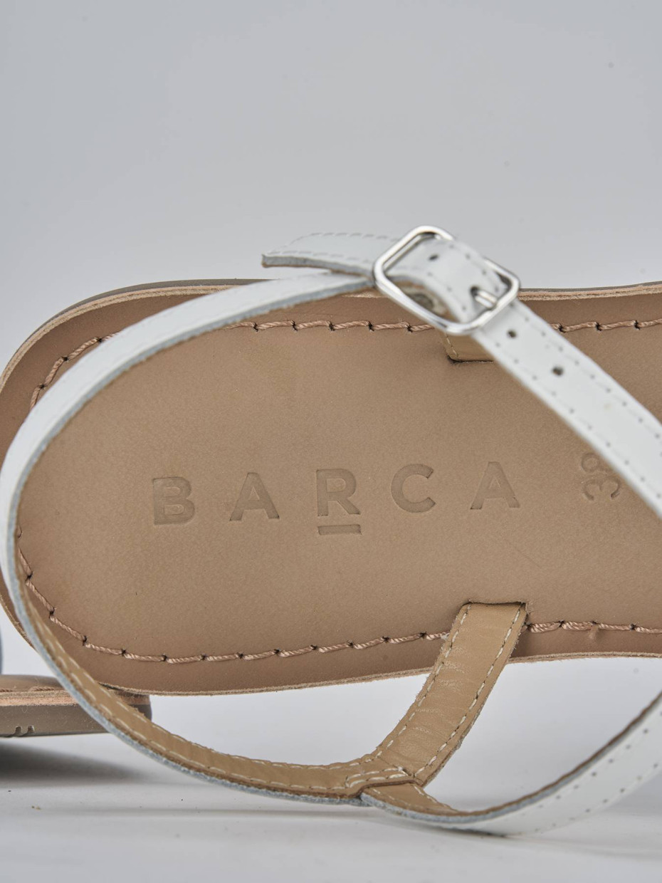 Sandali tacco 1cm pelle bianco