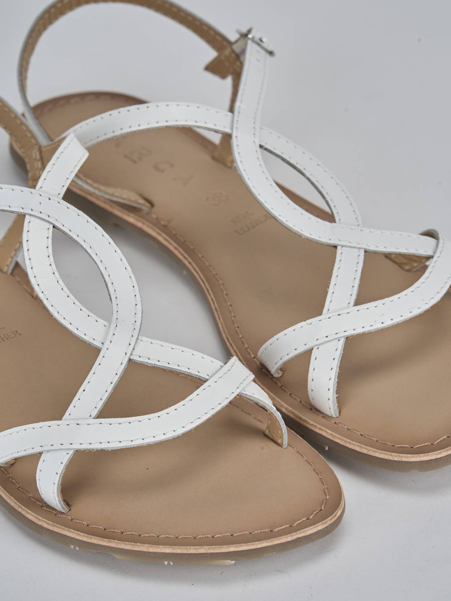 Sandali tacco 1cm pelle bianco