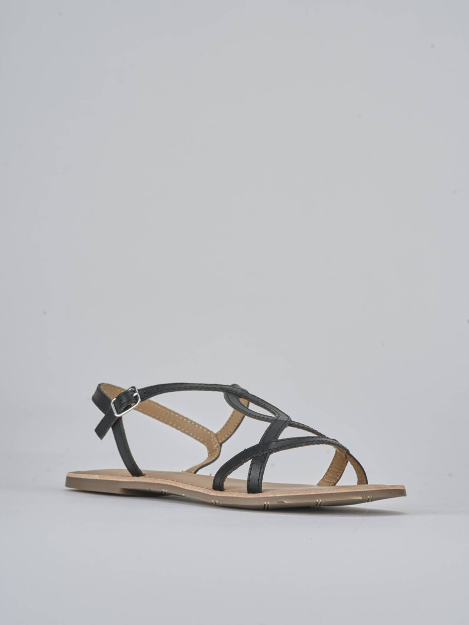 Sandali tacco 1cm pelle nero