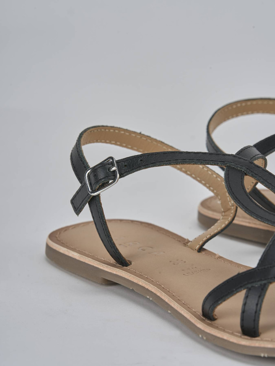 Sandali tacco 1cm pelle nero