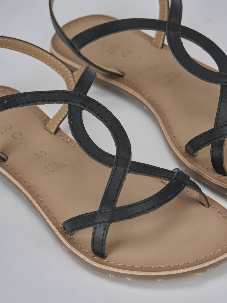 Sandali tacco 1cm pelle nero