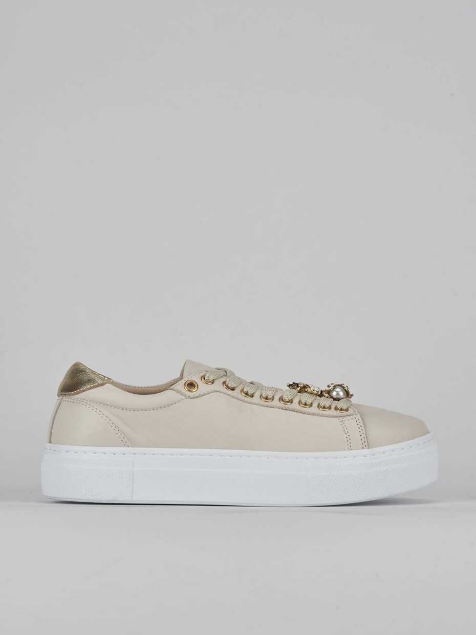 Sneakers pelle beige