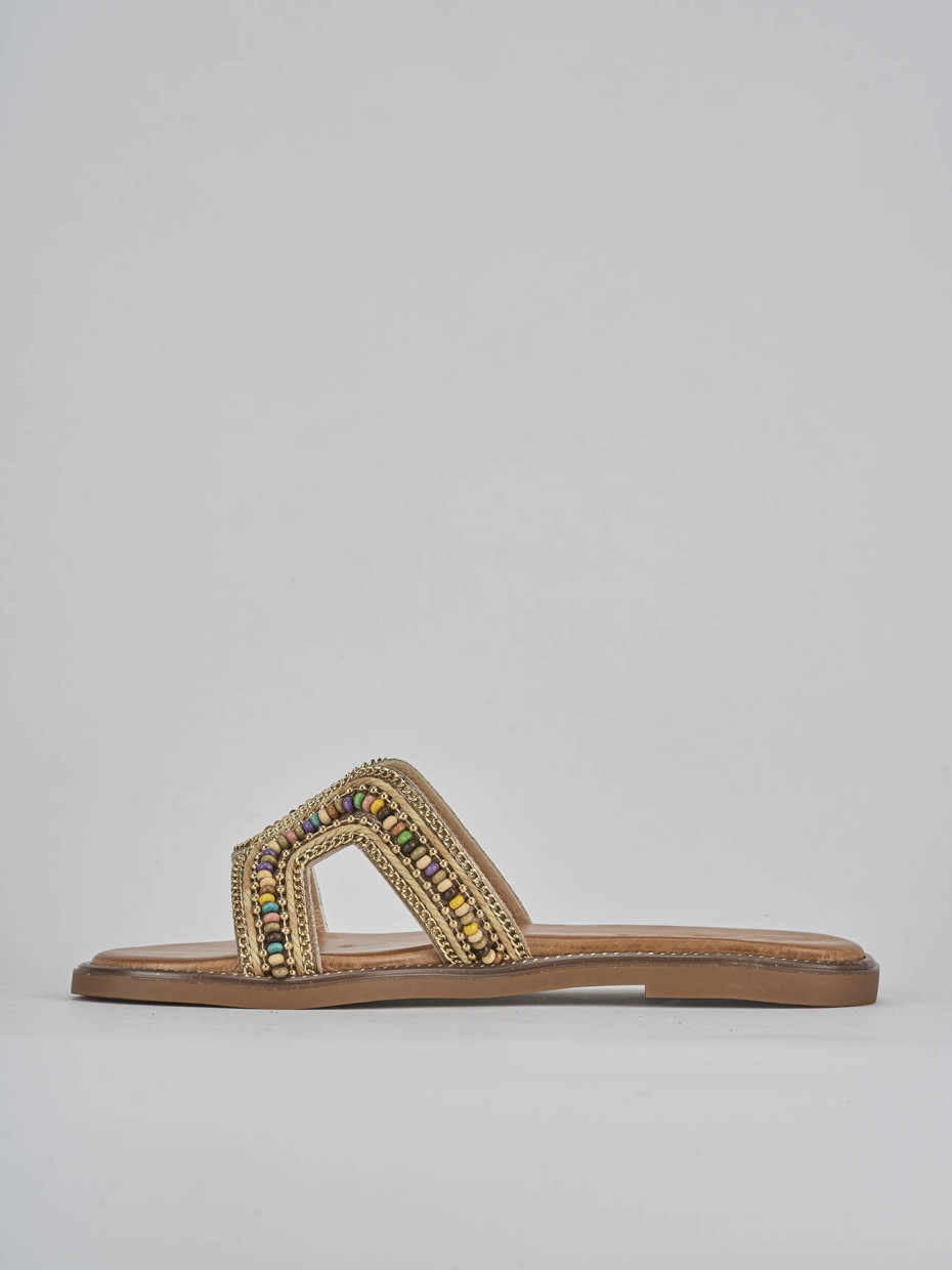 Ciabatte tacco 1cm pelle marrone
