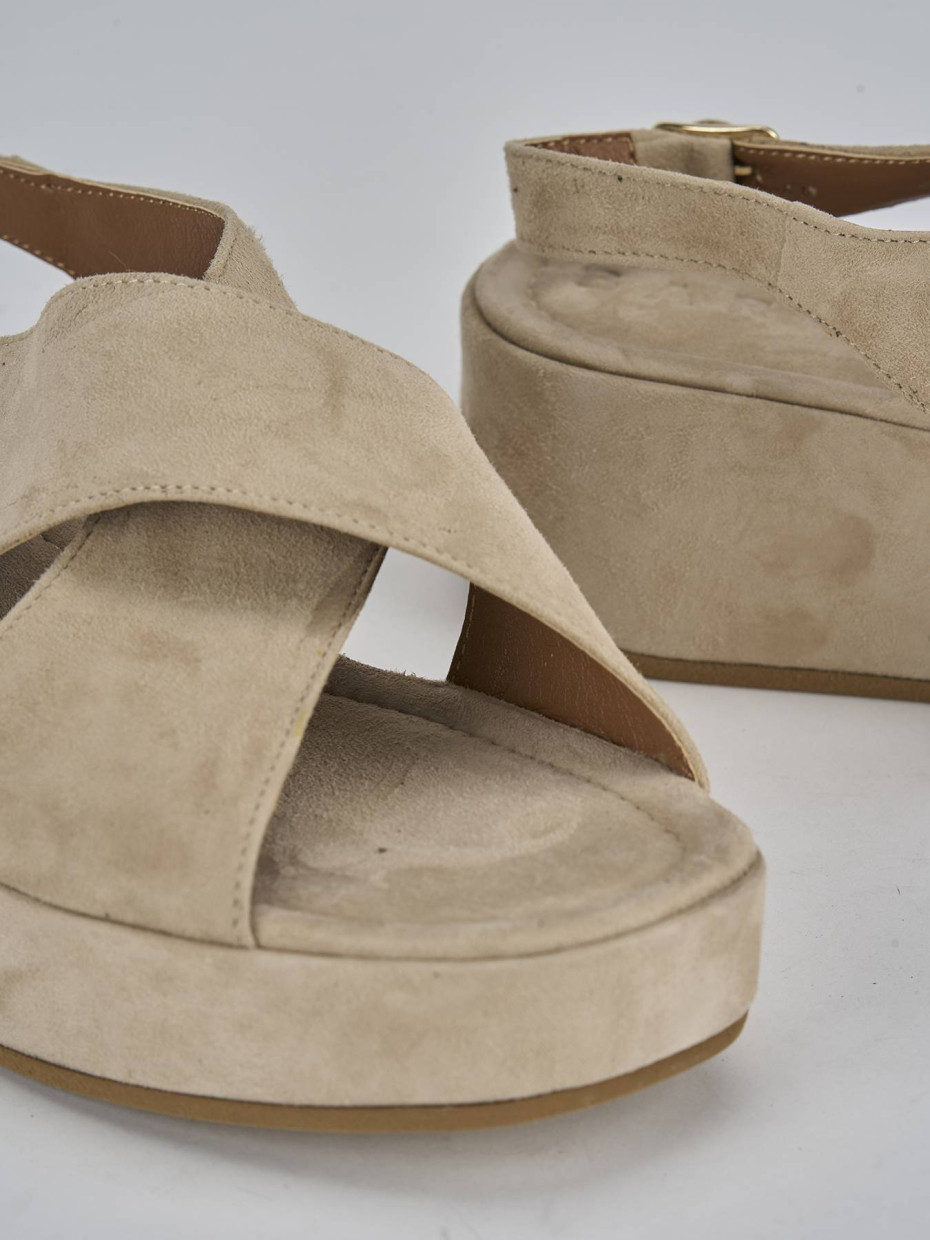 Sandali zeppa camoscio cheap