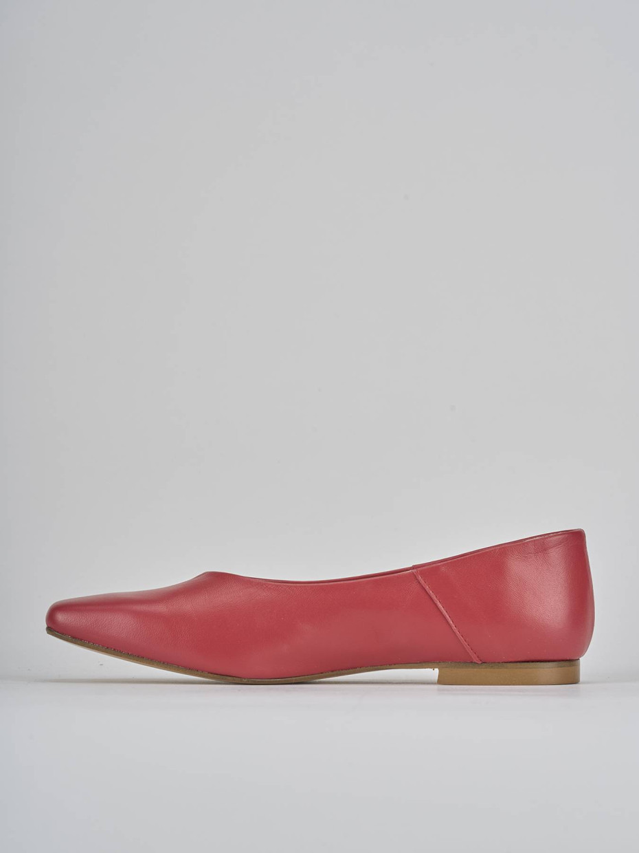 Ballerine tacco 1cm pelle rosso