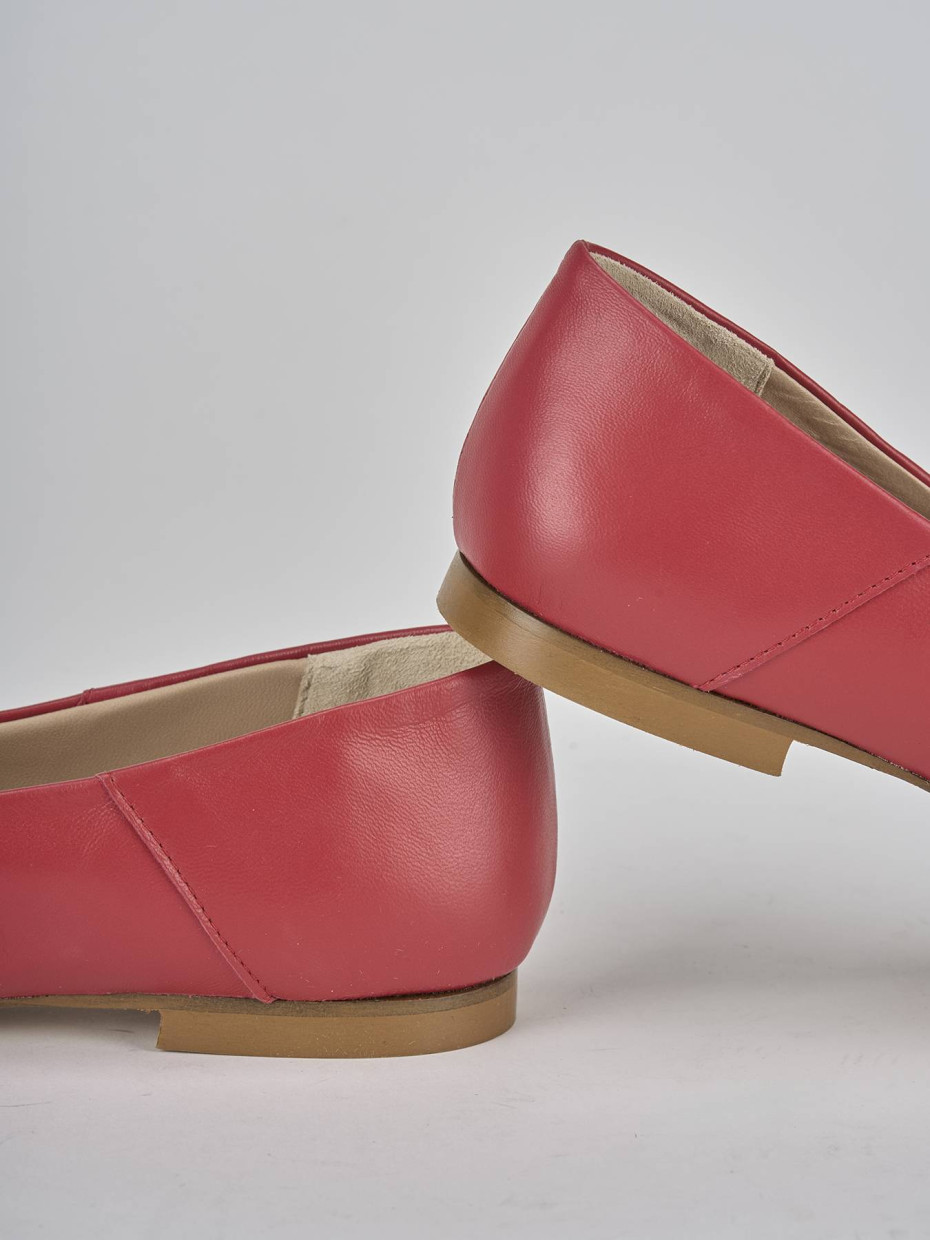 Ballerine tacco 1cm pelle rosso
