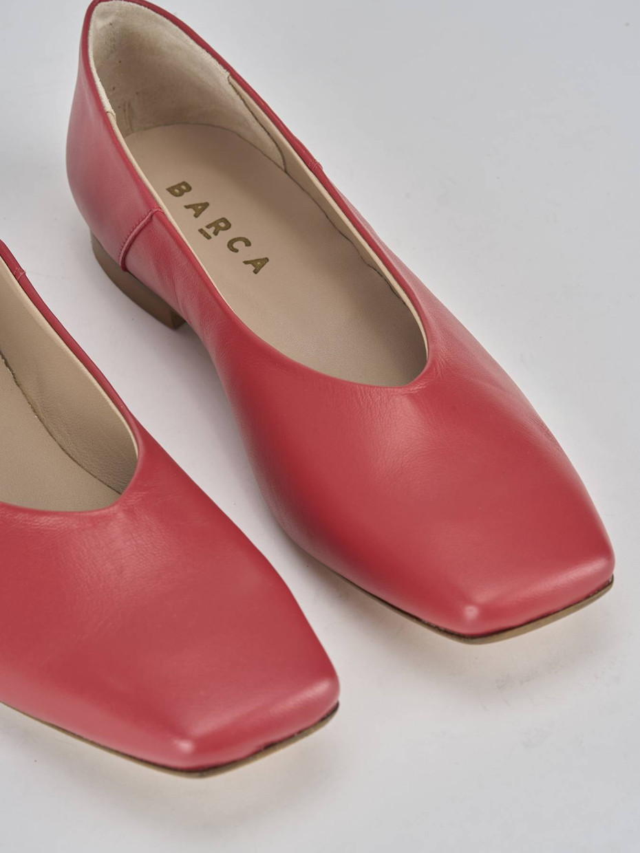 Ballerine tacco 1cm pelle rosso Barca Stores