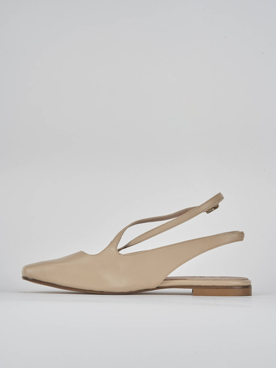 Ballerine tacco 1cm pelle beige