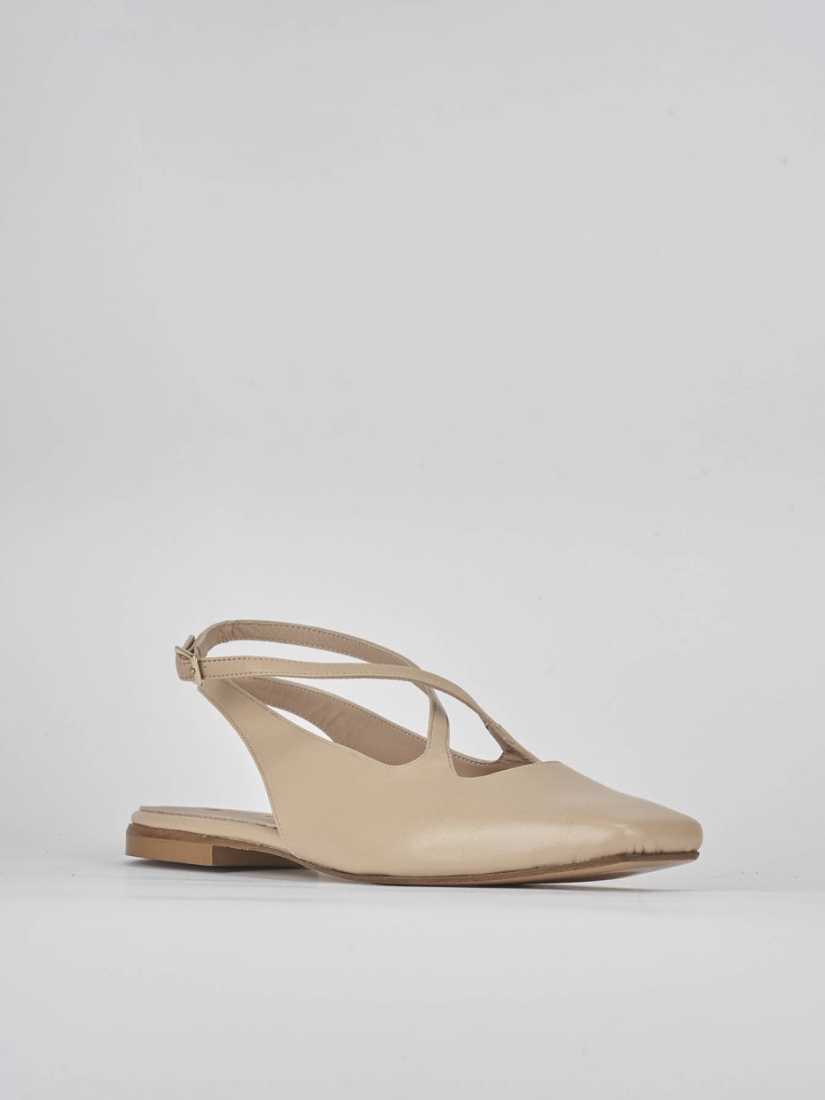 Ballerine tacco 1cm pelle beige