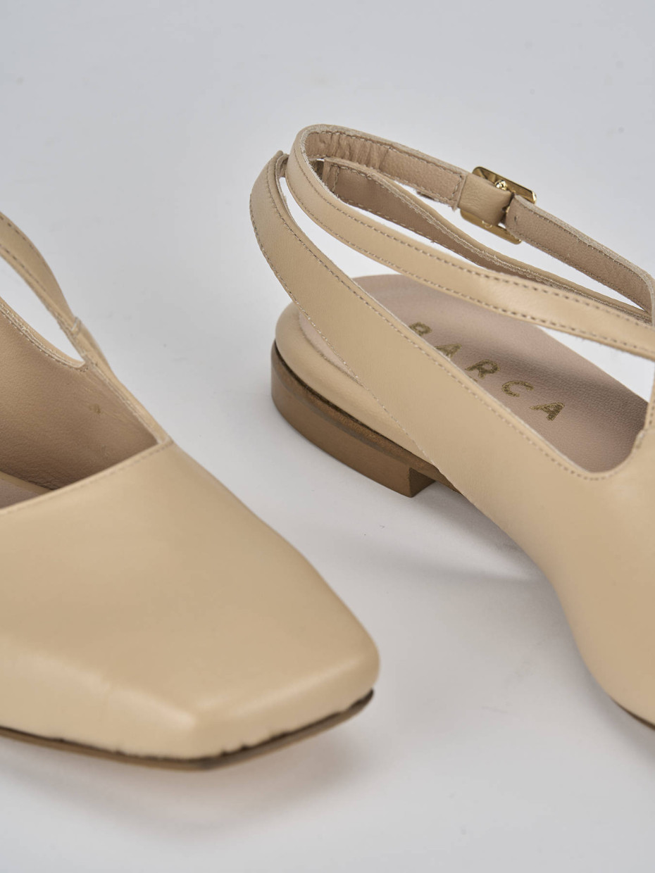 Ballerine tacco 1cm pelle beige