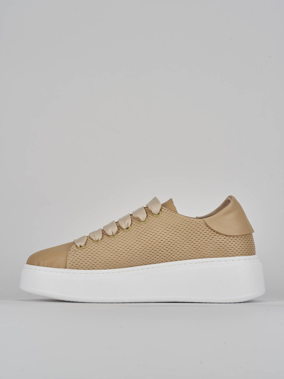 Sneakers pelle beige