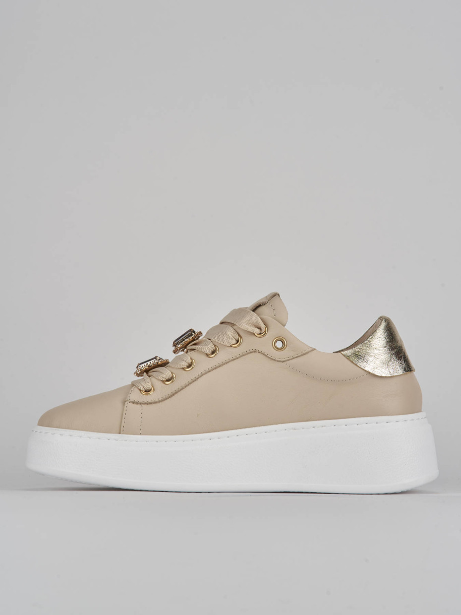 Sneakers pelle beige