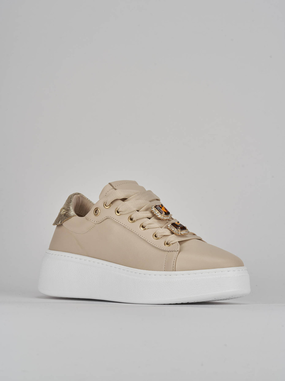 Sneakers pelle beige