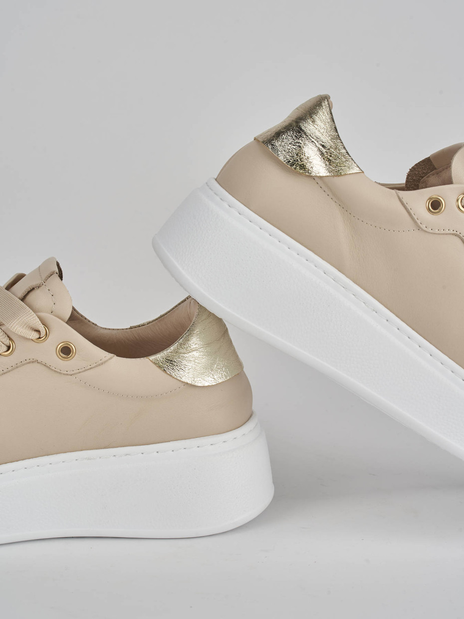 Sneakers pelle beige