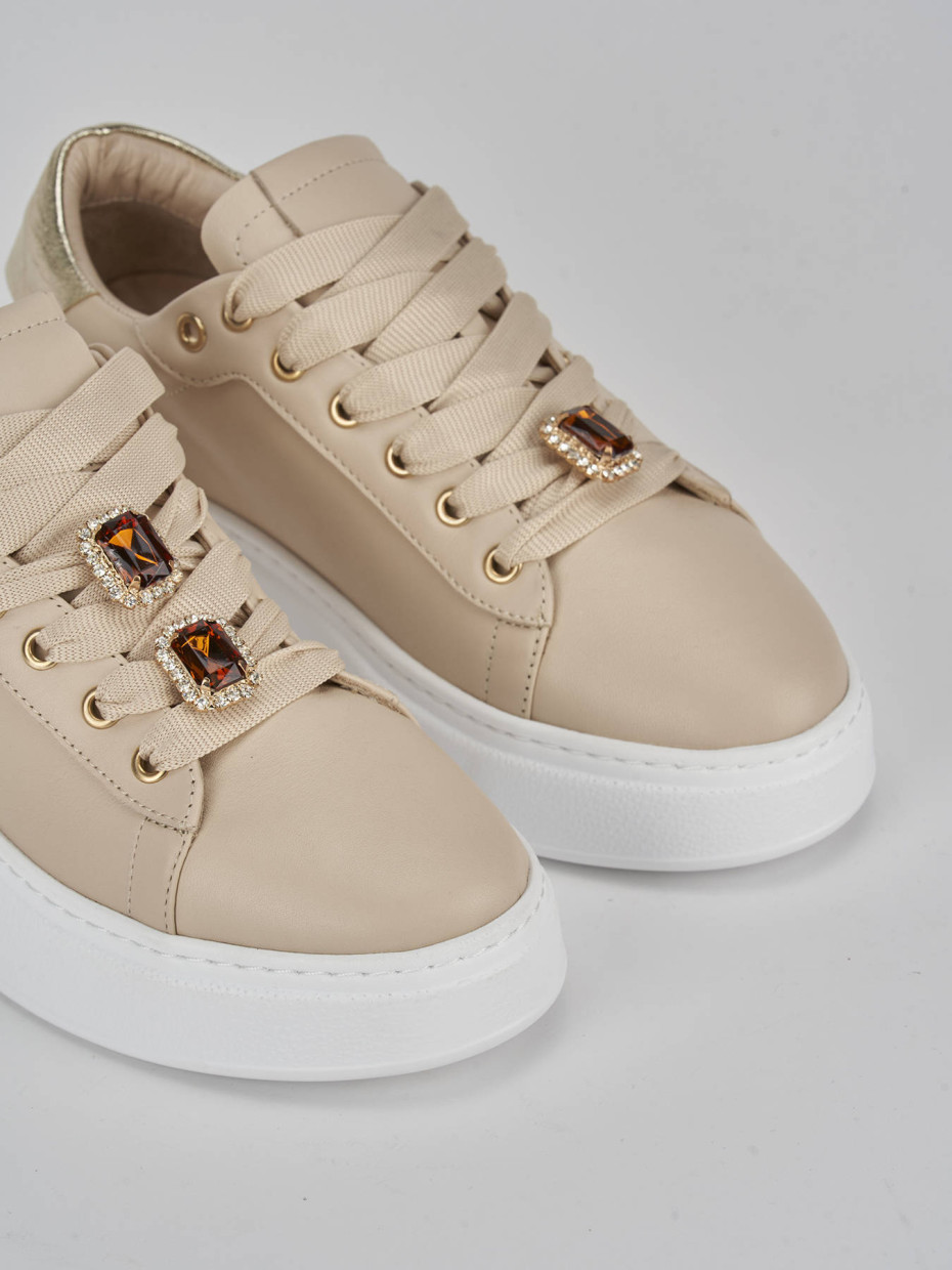 Sneakers pelle beige