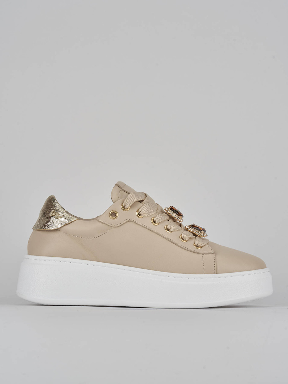 Sneakers pelle beige