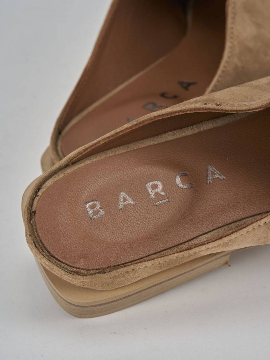 Sabot tacco 1cm camoscio beige