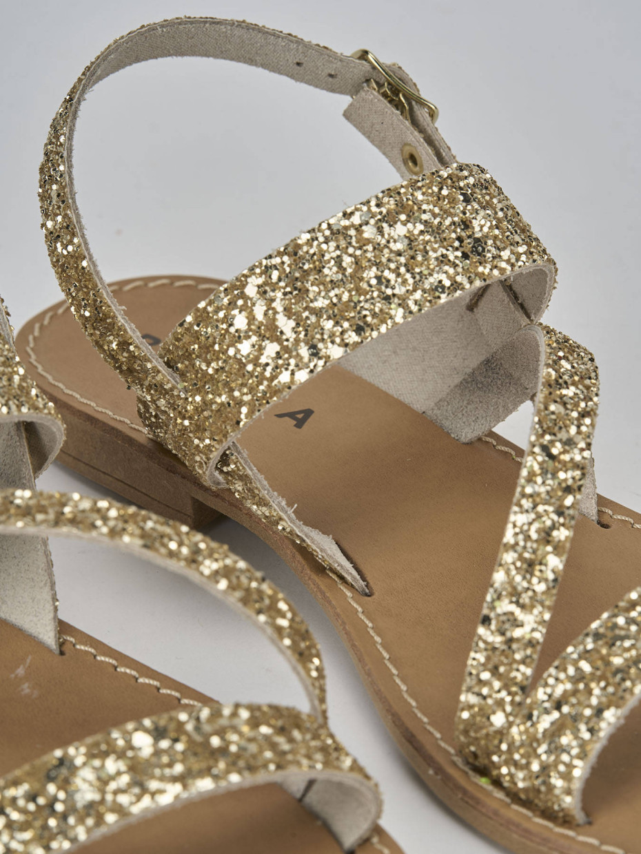 Sandali tacco 1cm glitter oro Barca Stores