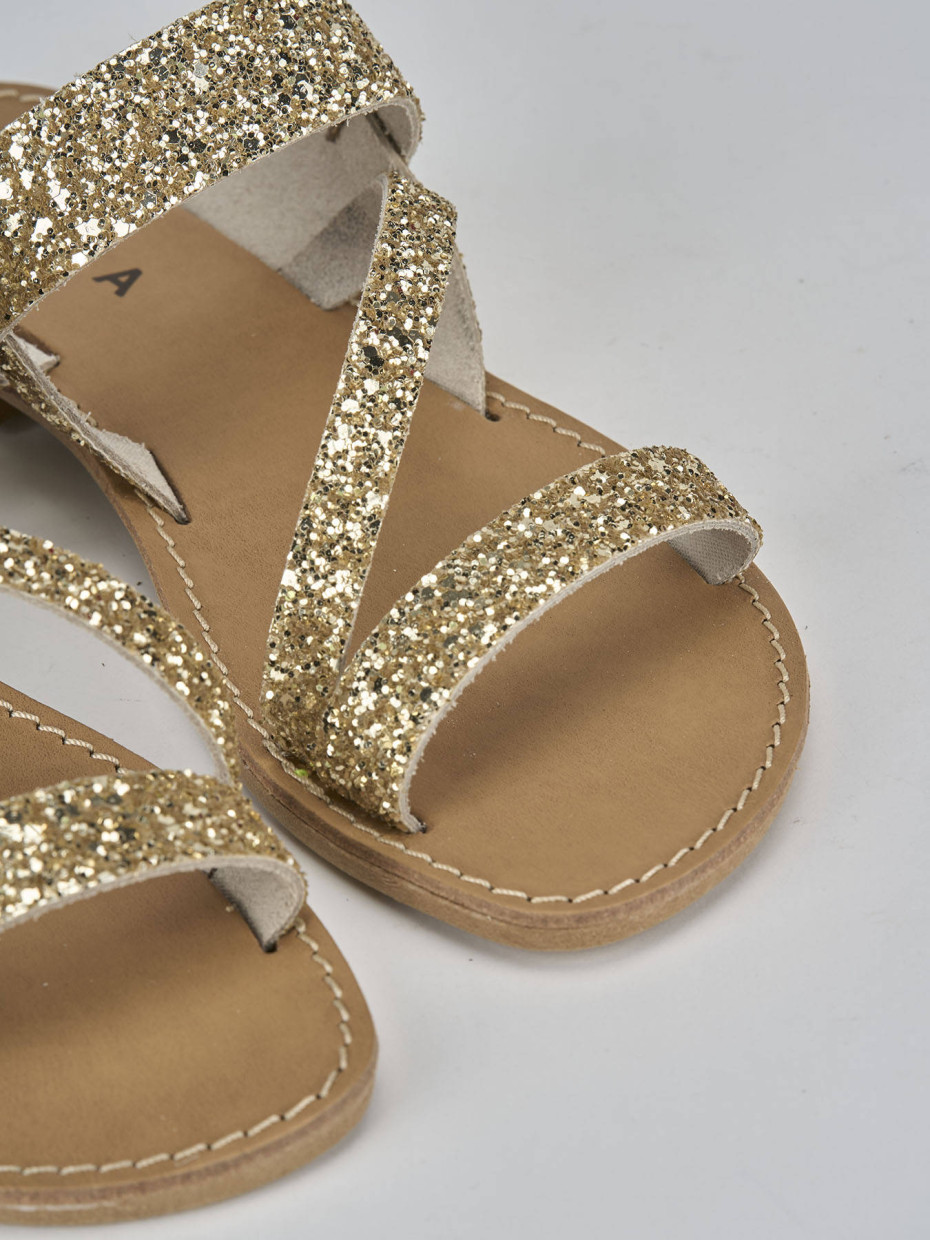 Sandali tacco 1cm glitter oro Barca Stores