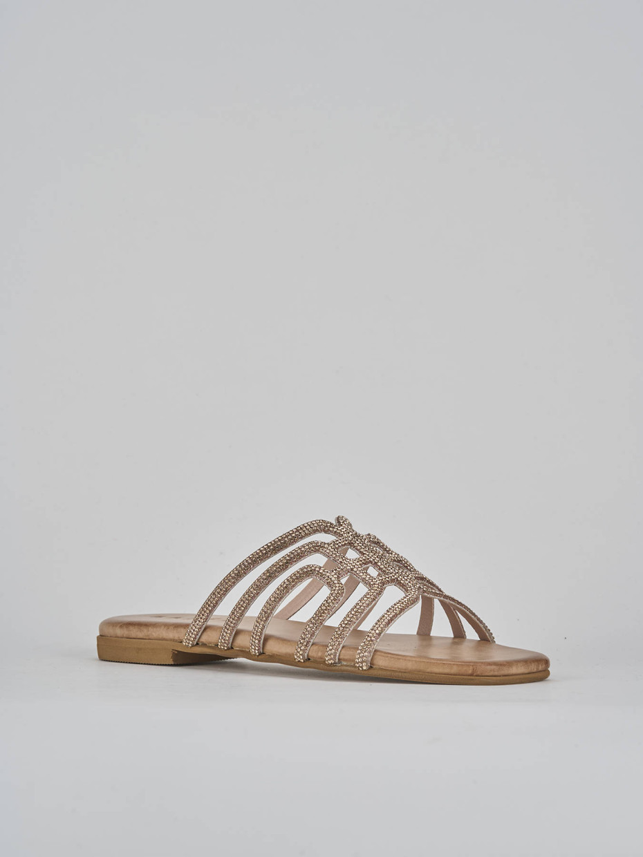Ciabatte tacco 1cm pelle oro