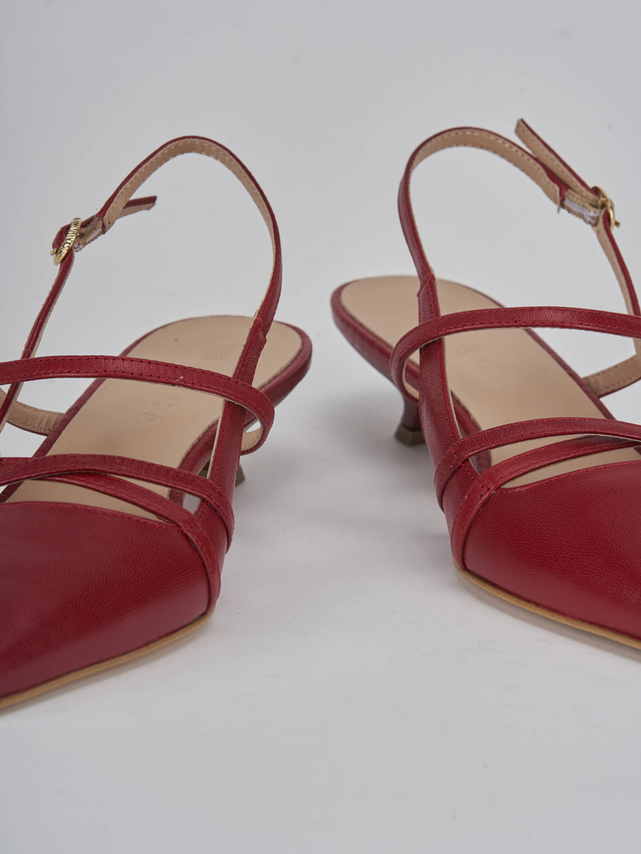 Décolleté e slingback tacco 3cm pelle bordo'