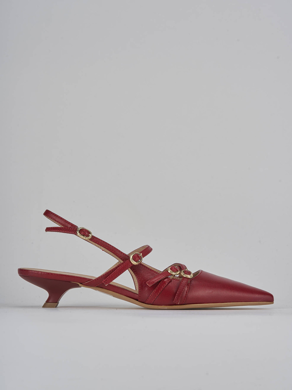 Décolleté e slingback tacco 3cm pelle bordo'