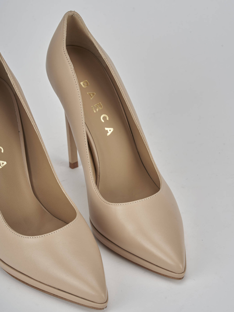 Decollete pelle marrone store