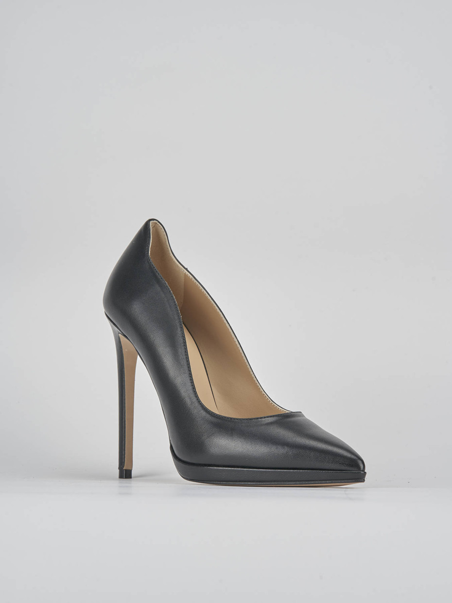 Décolleté e slingback tacco 11cm pelle nero