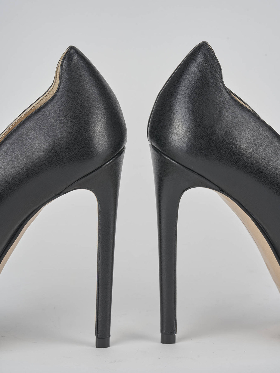 Décolleté e slingback tacco 11cm pelle nero