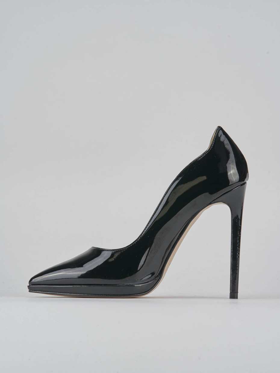 Décolleté e slingback tacco 11cm vernice nero