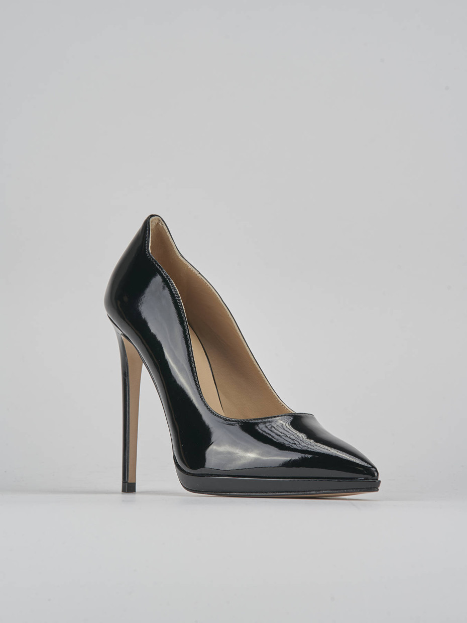 Décolleté e slingback tacco 11cm vernice nero