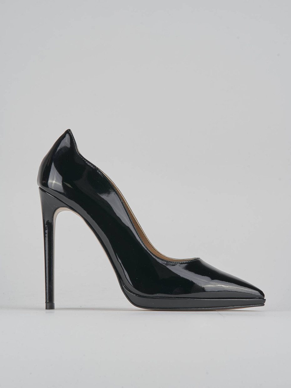 Décolleté e slingback tacco 11cm vernice nero