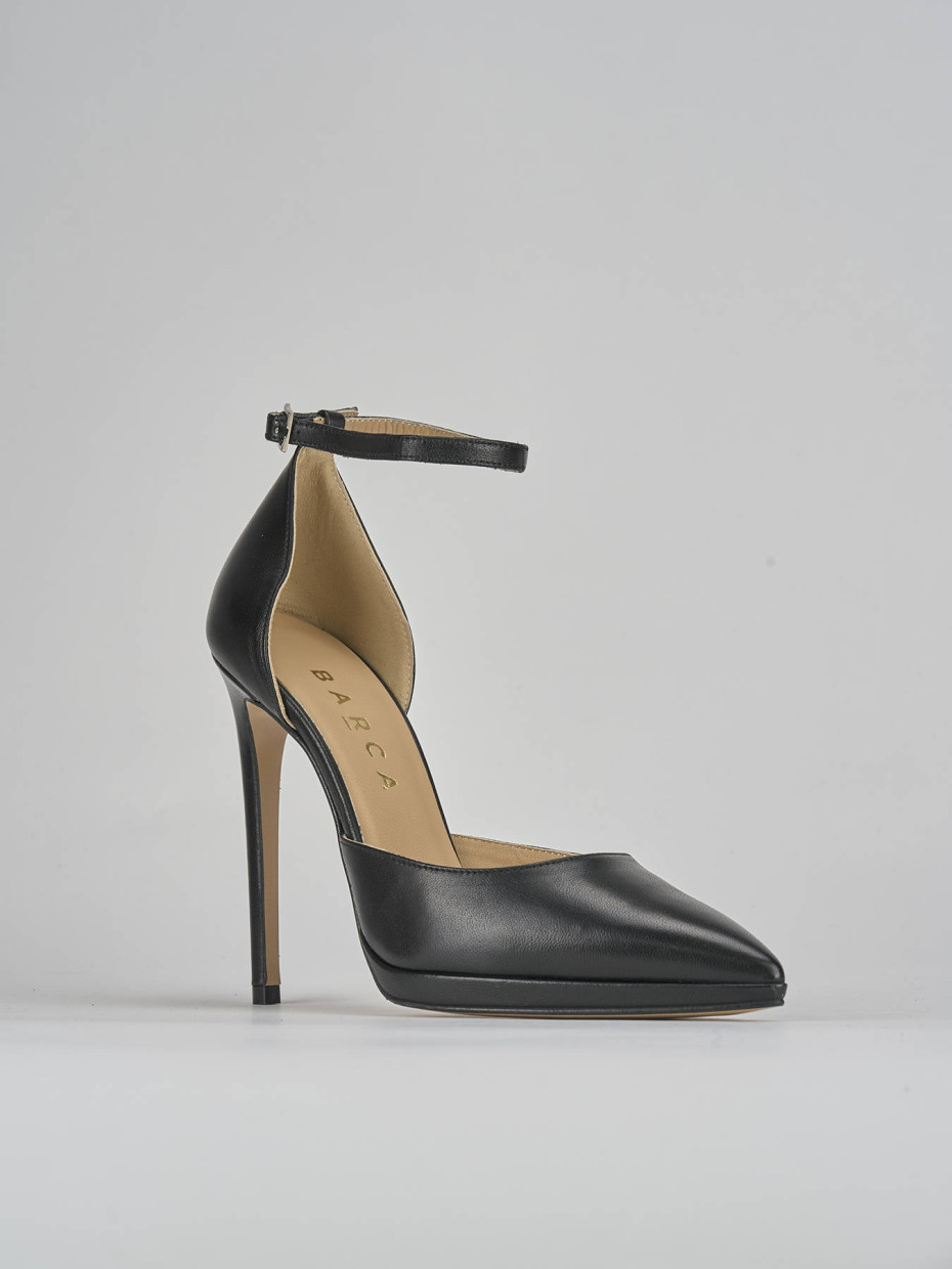 Décolleté e slingback tacco 11cm pelle nero
