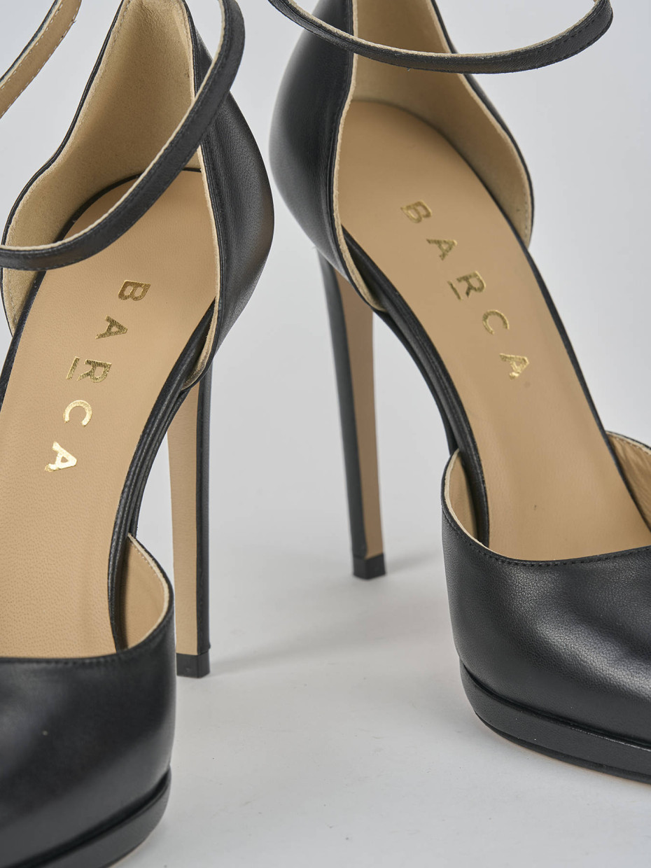 Décolleté e slingback tacco 11cm pelle nero