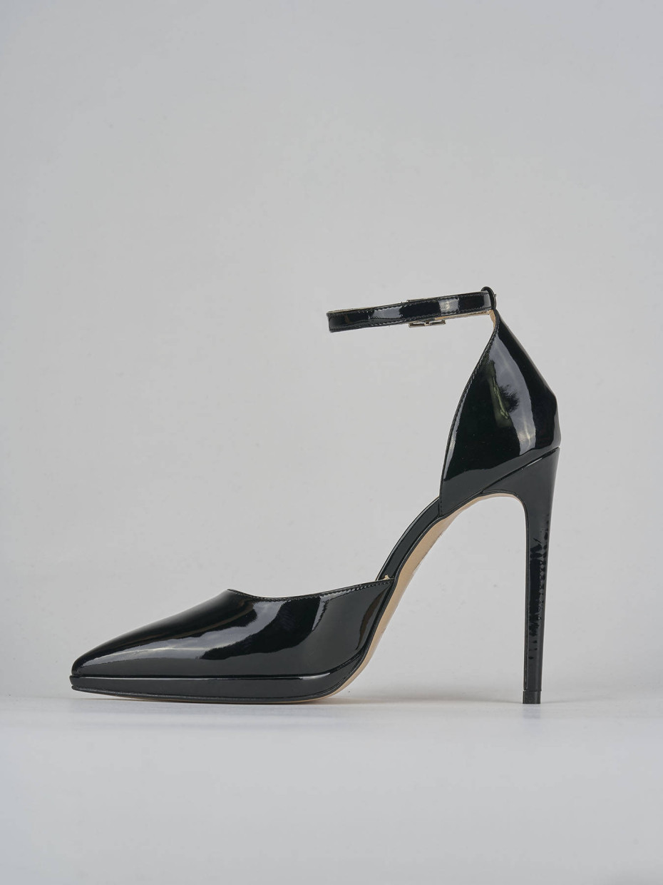 Décolleté e slingback tacco 11cm vernice nero